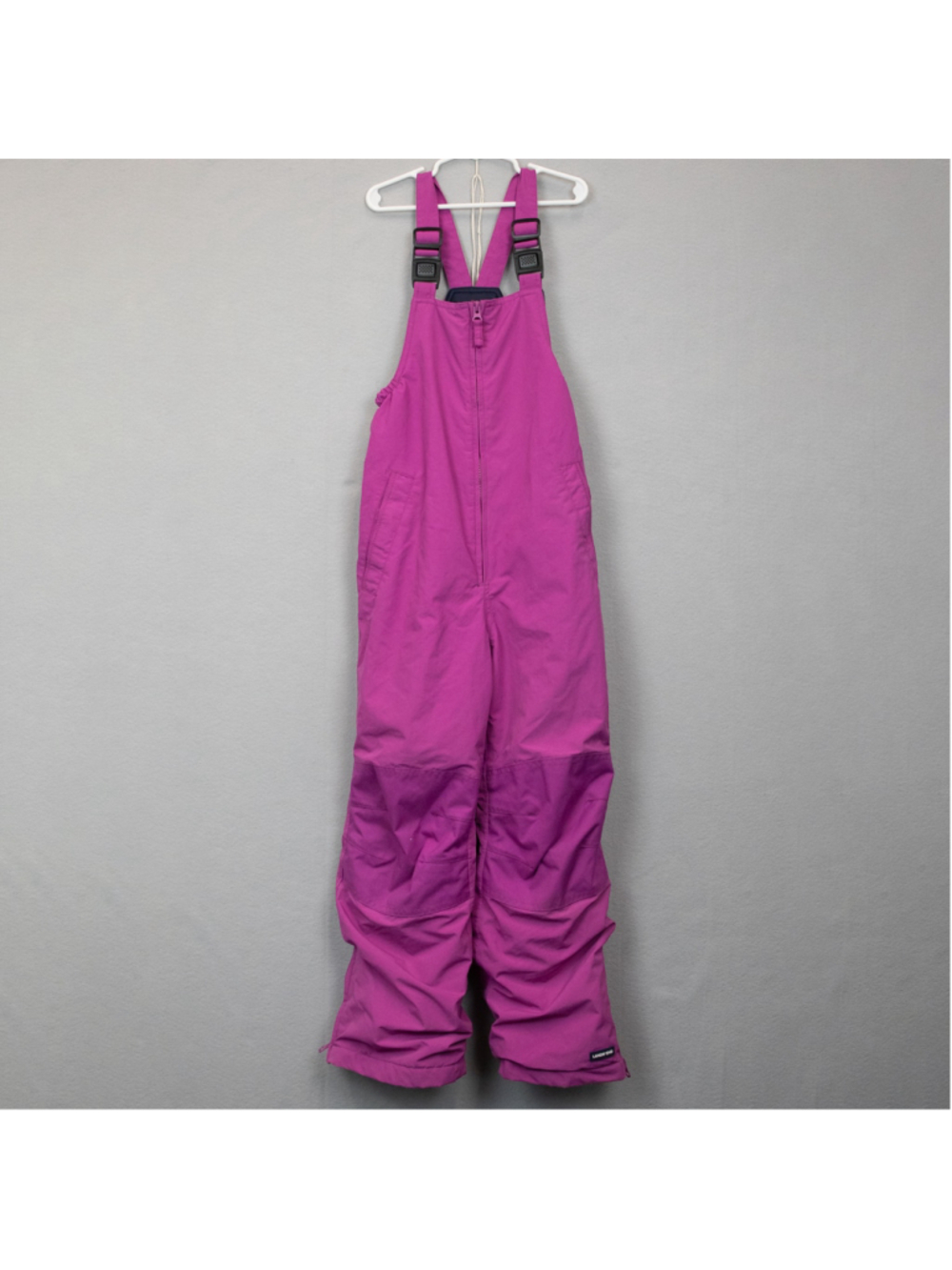 Girls Lands' End Squall Waterproof Insulated Iron Knee pink snow bibs-8